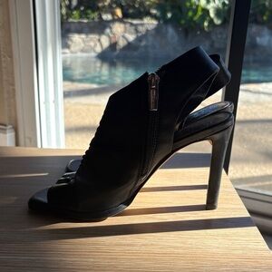 Vince Camuto Jenett Leather Rouched Front Slingback Booties